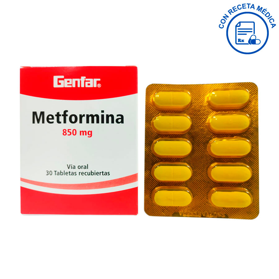 Metformina Gnf 850mg Tabletas recubiertas - Caja 30 Un - Boticas Hogar y  Salud