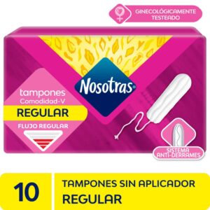 tampones nosotras regular sin aplicador caja 10 un