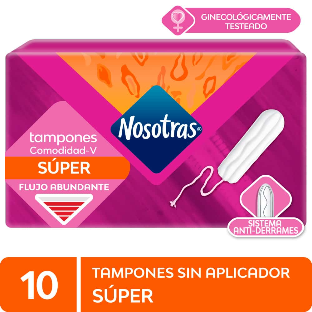 tampones nosotras súper sin aplicador caja 10 un