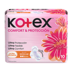 toalla higiénica kotex ultra fina con alas bolsa 10 un