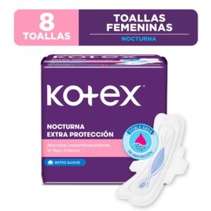 toallas higiénicas kotex nocturna con alas bolsa 8 un