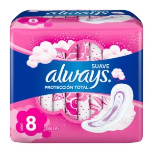 toallas higiénicas always suave protección total ajuste perfecto bolsa 8 un