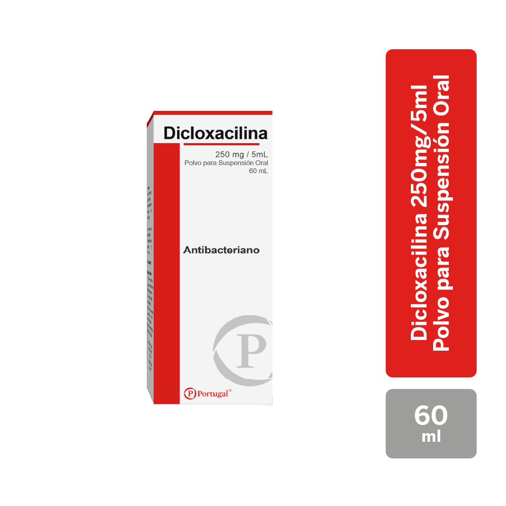 Dicloxacilina 250mg / 5ml Polvo para Suspensión Oral – Frasco 60 ML