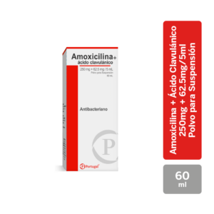 amoxicilina + Ácido clavulánico polvo para suspensión frasco 60 ml
