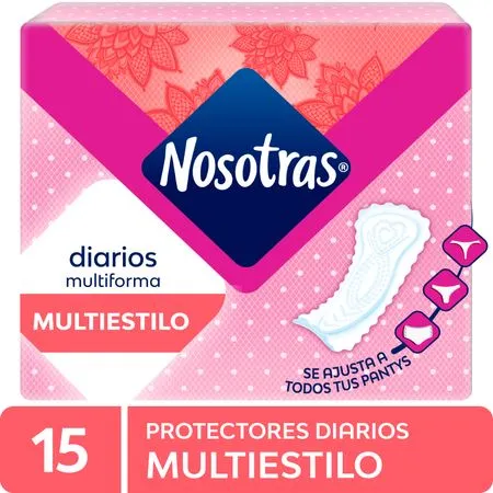 protectores diarios nosotras multiestilo paquete 15 un