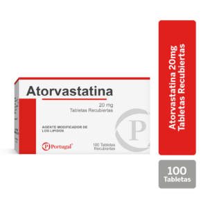 atorvastatina 20mg tabletas recubiertas caja 100 un