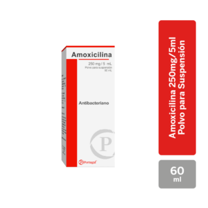 amoxicilina 250 mg/5 ml polvo para suspensión frasco 60 ml