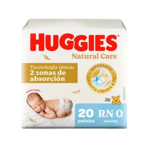 pañal huggies recién nacido natural care bolsa 20 un
