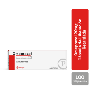 omeprazol ptg 20mg cápsula de liberación retardada caja 100 un