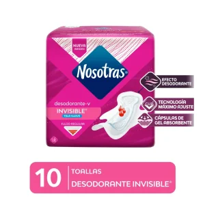 toalla higiénica nosotras efecto desodorante invisible bolsa 10 un