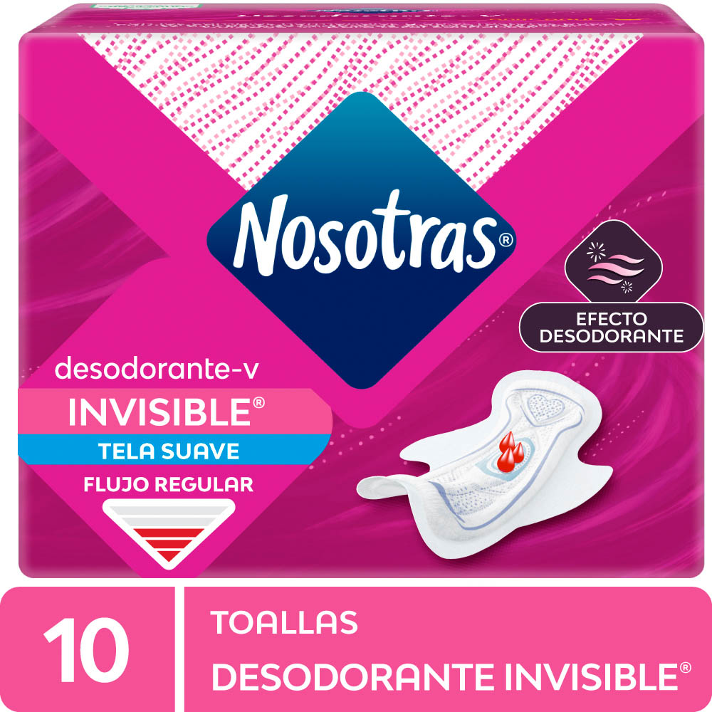 toallas higiénicas nosotras desodorante invisible bolsa 10 un