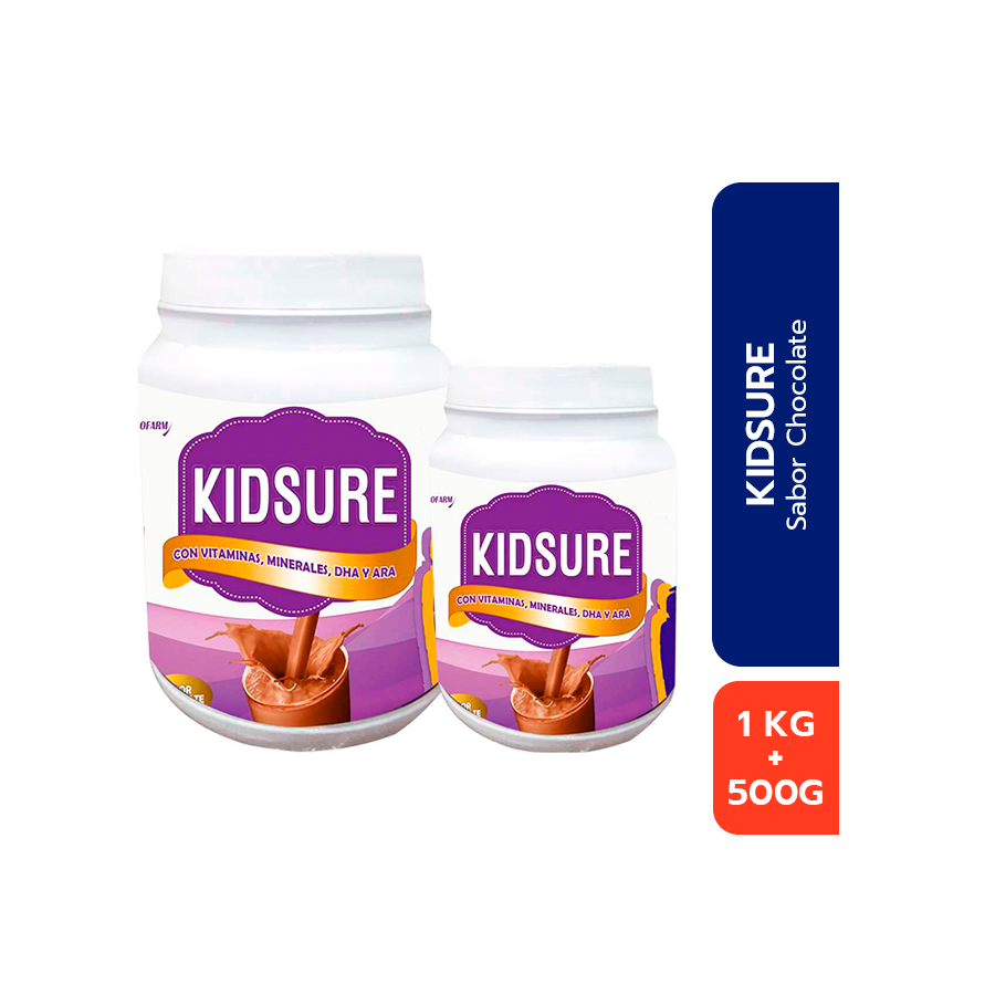 Kidsure En Polvo Sabor Chocolate 1000 G + 500 G - Pack - Imagen 1