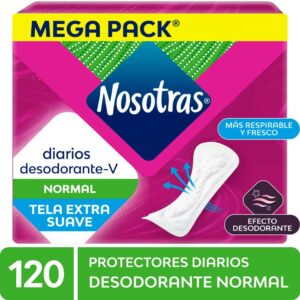 protectores diarios nosotras normal desodorante x 120 un