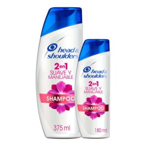 shampoo 2en1 head & shoulders suave y manejable 375 ml + 180 ml pack