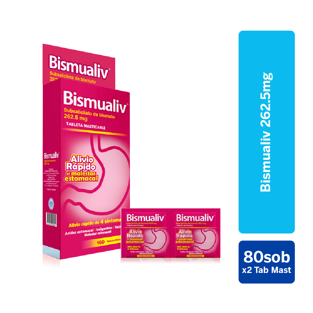 bismualiv (sob/2tab) tabletas masticables