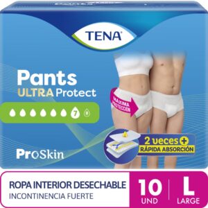 ropa interior desechable tena pants ultra talla l paquete 10 un