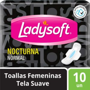 toallas higiénicas nocturnas ladysoft tela suave bolsa 10 un