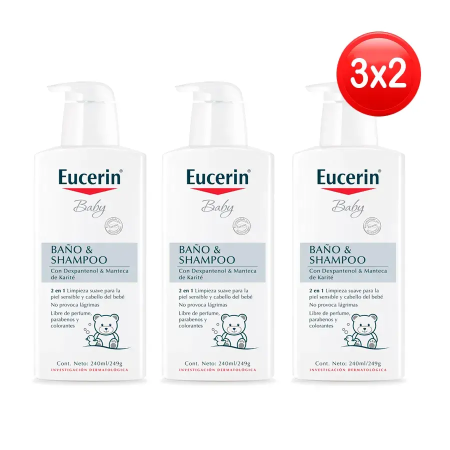 eucerin baby crema corporal frasco 400 ml 3x2