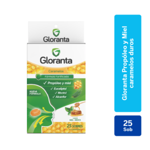 gloranta fórmula fortificada sabor miel menta caramelos