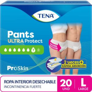 ropa interior desechable tena pants ultra talla l paquete 20 un