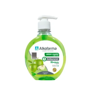 alkofarma jabón líquido antibacterial manzana frasco 360 ml
