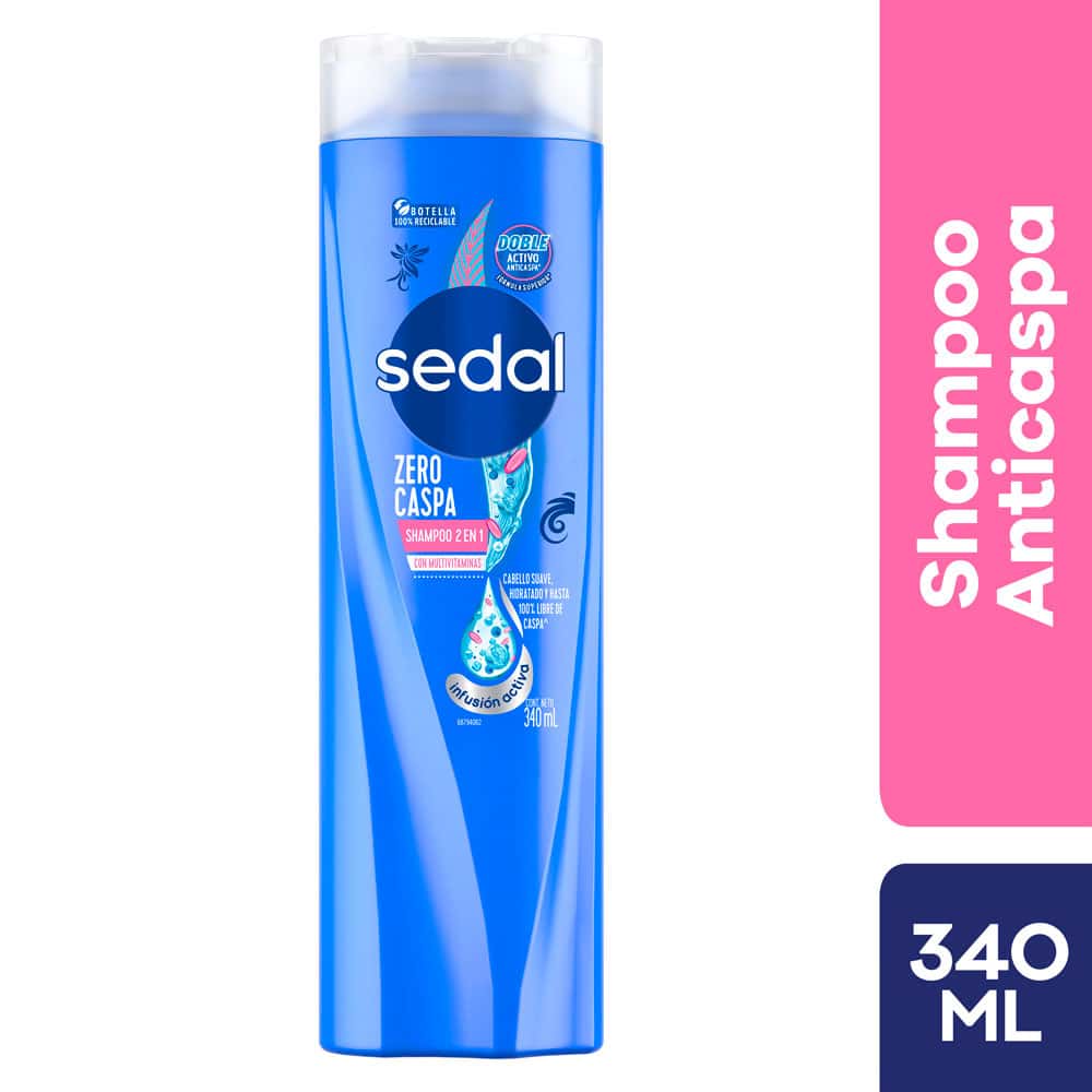 shampoo sedal zero caspa 2 en 1 frasco 340 ml