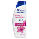 shampoo head & shoulders suave y manejable 2 en 1 frasco 650 ml
