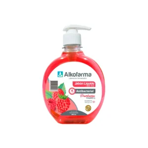jabón líquido antibacterial aroma frambuesa frasco 360 ml