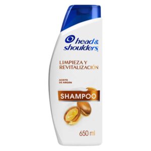 shampoo head & shoulders limpieza y revitalización con aceite de argán frasco 650 ml