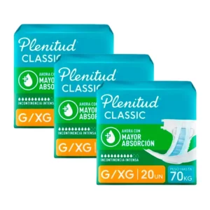 plenitud classic talla g pañal adulto. bolsa 20 un 3x2