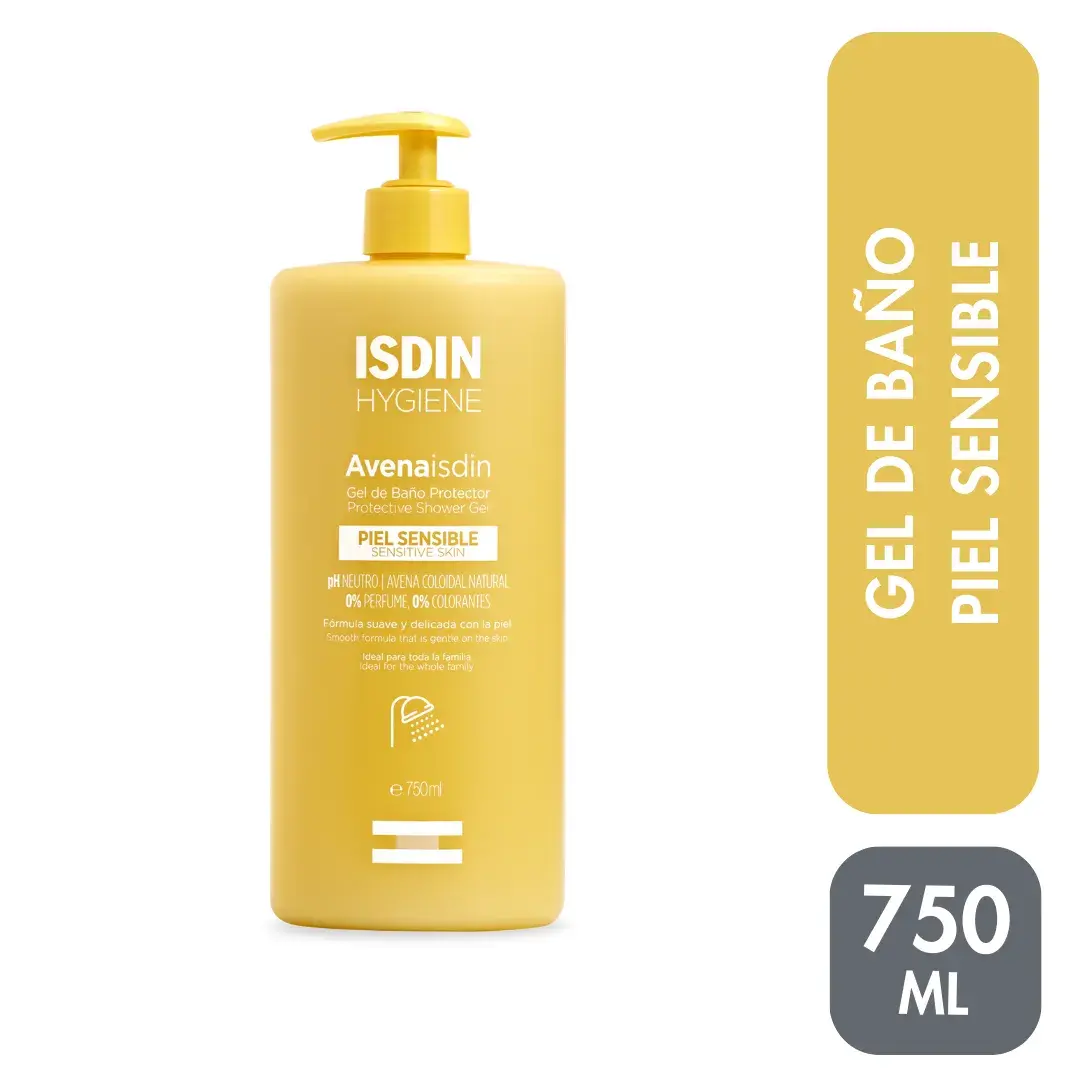 isdin gel de baño avena para piel sensible frasco 750 ml