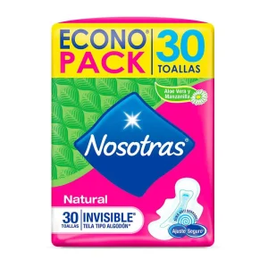 toalla higiénica nosotras natural invisible bolsa 30 un
