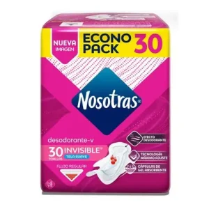 toalla higiénica nosotras efecto desodorante invisible bolsa 30 un