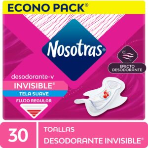 toalla higiénica nosotras efecto desodorante invisible bolsa 30 un