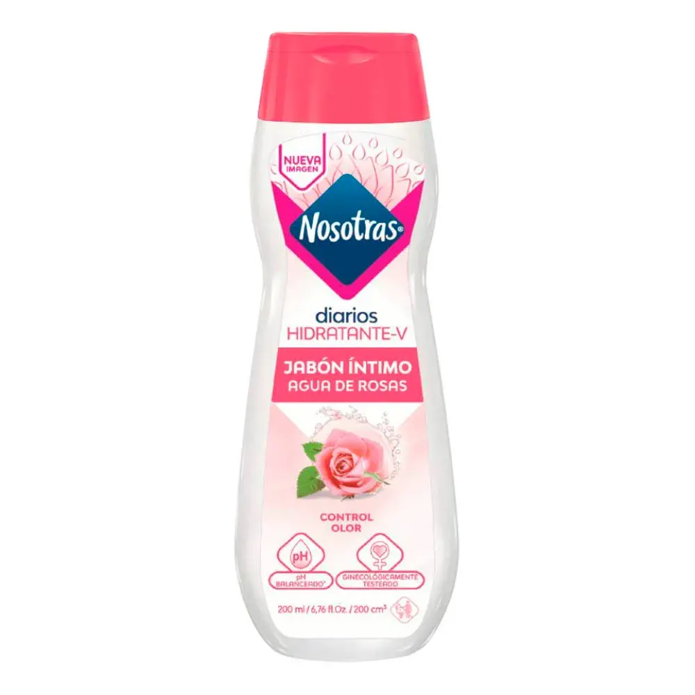jabón Íntimo nosotras agua de rosas frasco 200 ml