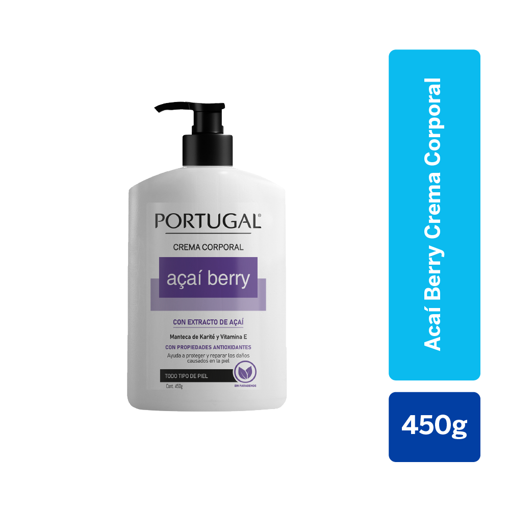 crema corporal portugal acaí berry frasco 450 g