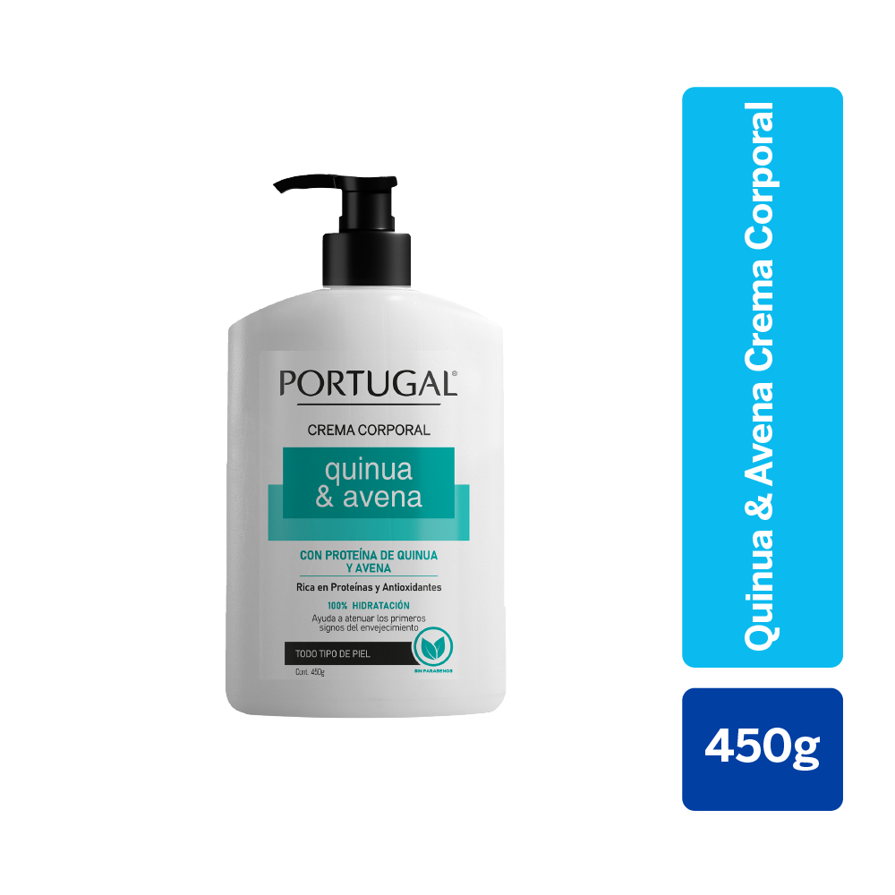 crema corporal portugal quinua & avena frasco 450 g