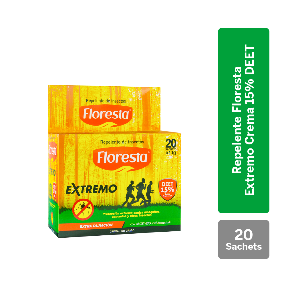 repelente floresta extremo crema 15% deet sachet 10 g