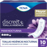 toalla higiénica tena discreet maxi night – paquete 10 un