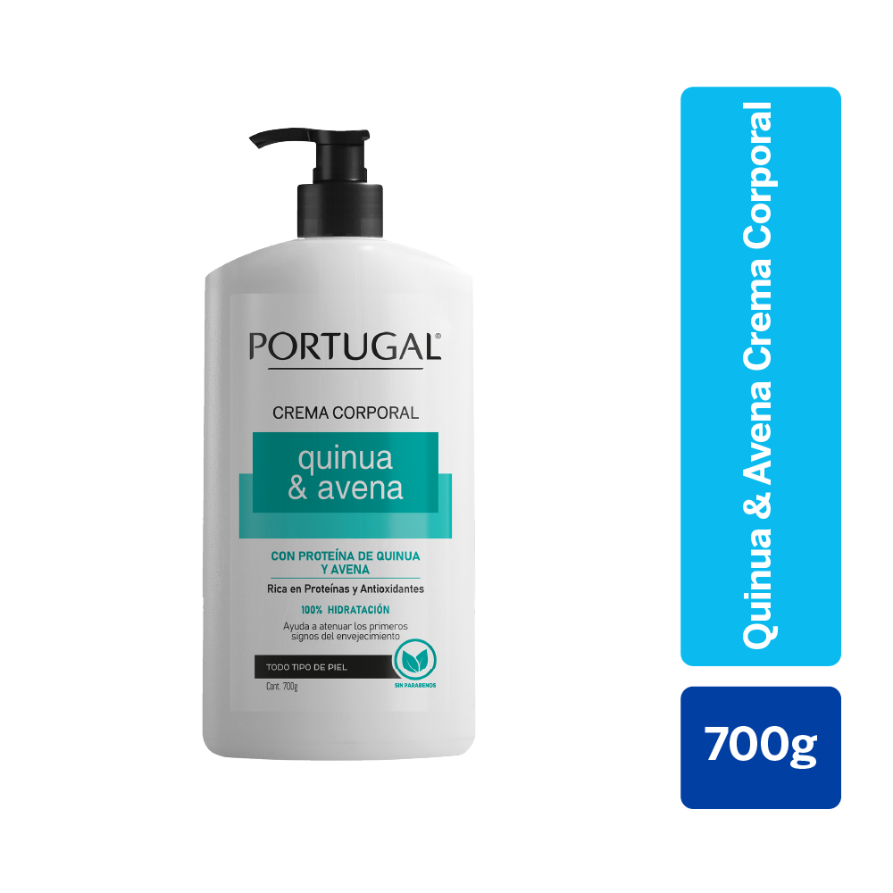 portugal crema corporal quinua & avena frasco 700 g