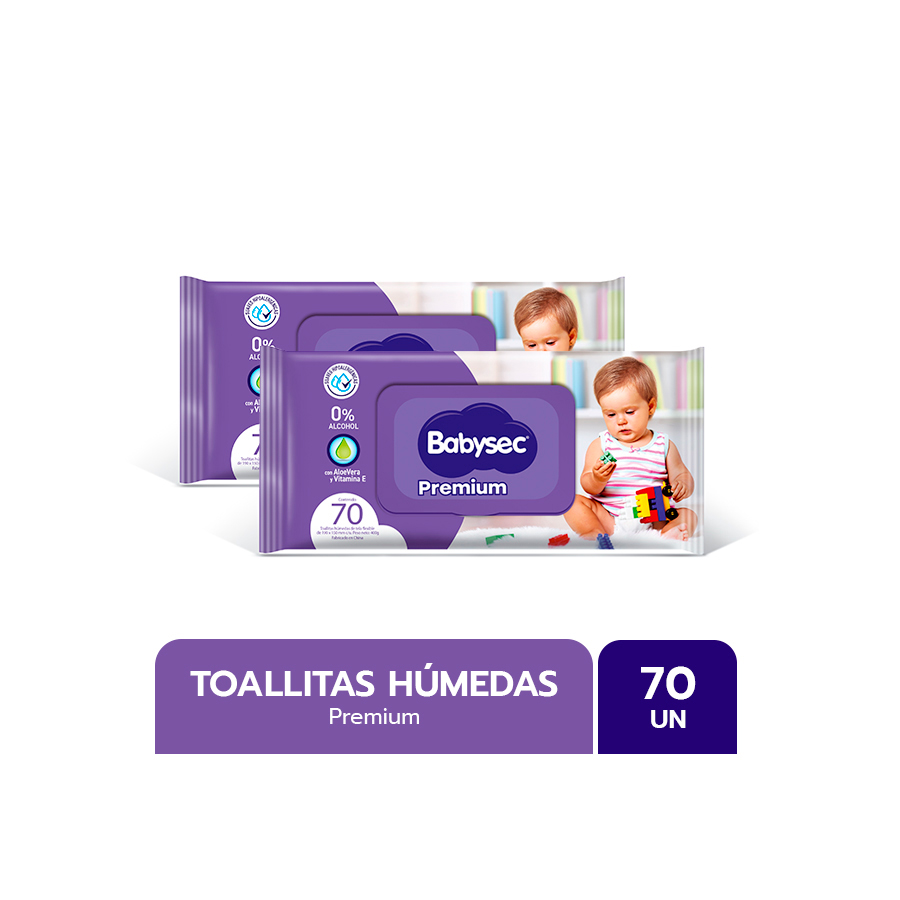 Babysec Toallitas Húmedas Looney. Bolsa 70 UN - Duopack - Imagen 1