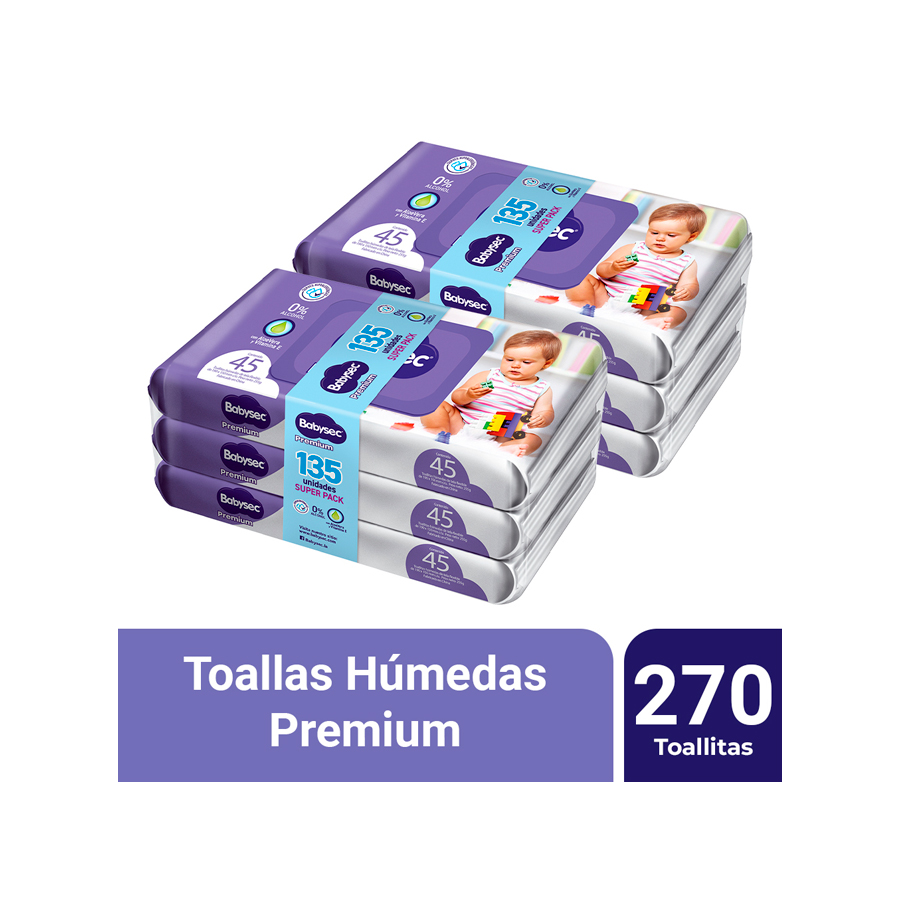 02 Tripack de Toallitas Húmedas Babysec Premium - Super Pack - Imagen 1
