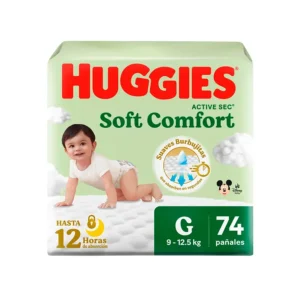 pañales huggies bigpack active sec talla g paquete 74 un