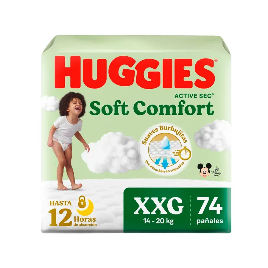 pañales huggies bigpack active sec talla xxg paquete 74 un