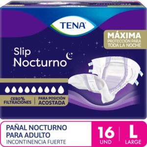 pañal para adulto tena slip nocturno talla l paquete 16 un