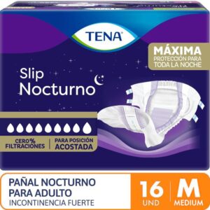 pañal para adulto tena slip nocturno talla m paquete 16 un