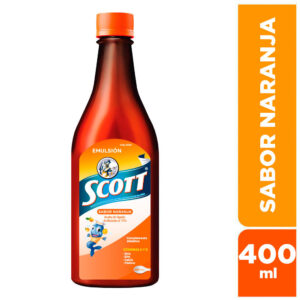 emulsión scott dha epa sabor naranja frasco 400 ml