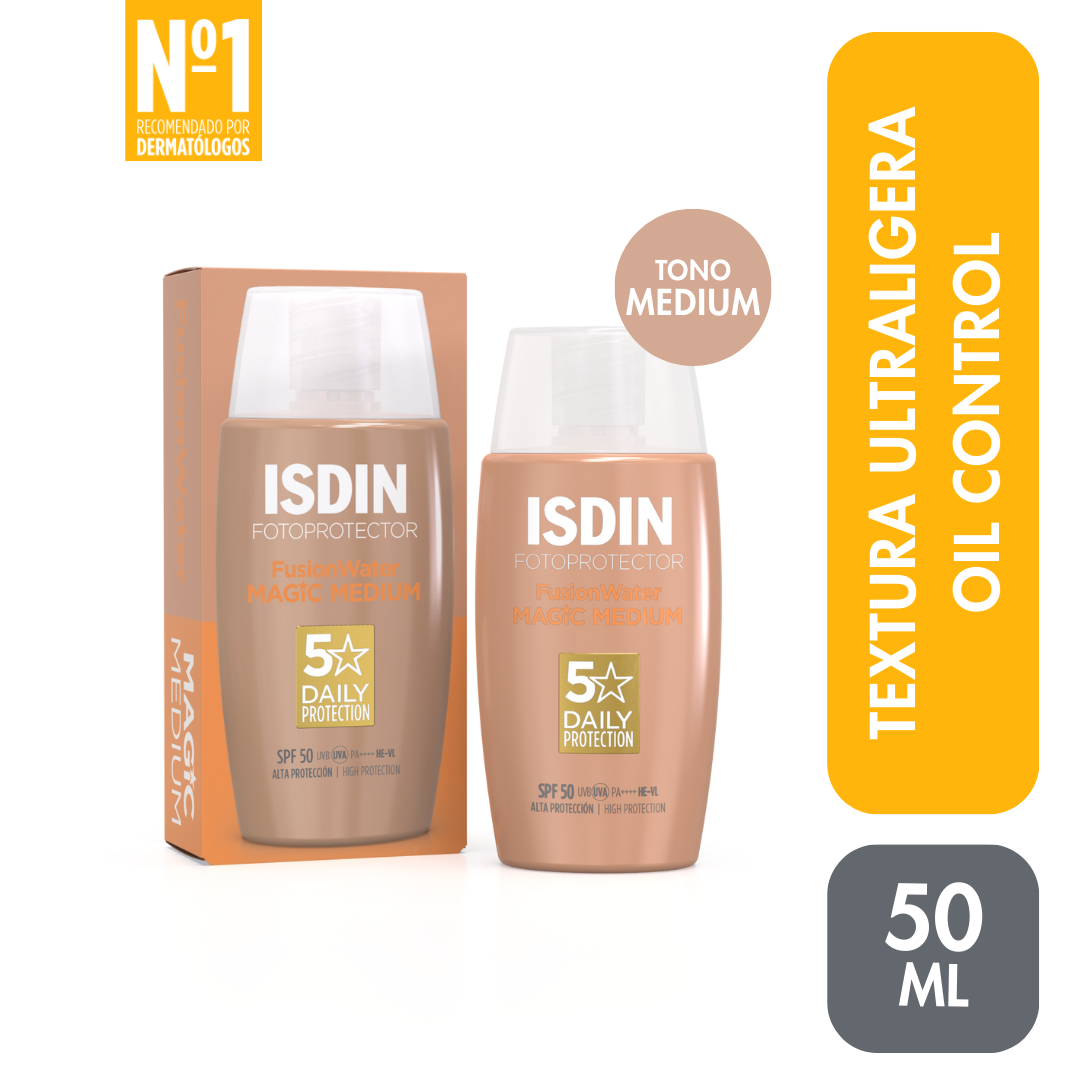 fotoprotector isdin fusion water magic medium spf 50 frasco 50 ml