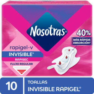 toallas higienicas nosotras invisible rapigel bolsa 10 un