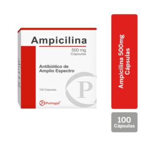 ampicilina 500 mg cápsulas caja 100 un